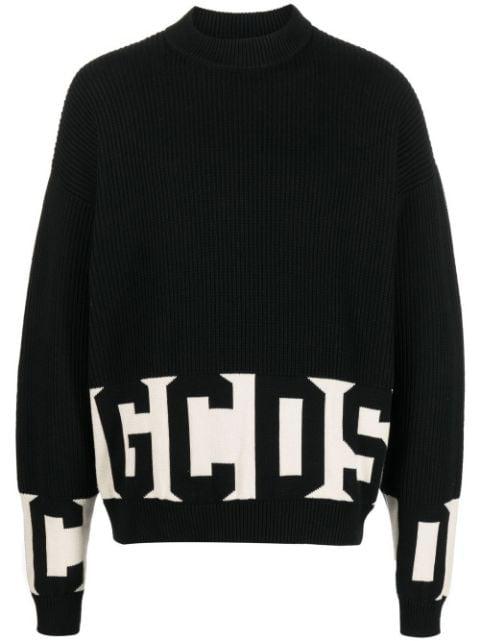 ribbed-knit logo-print jumper by GCDS