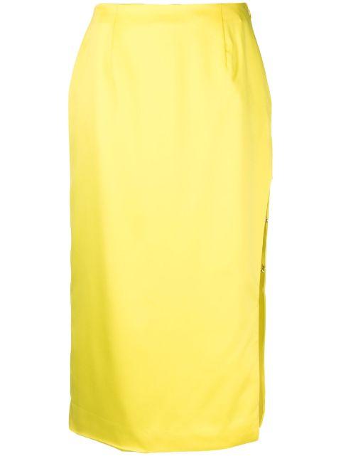satin-finish high-waisted skirt by GCDS