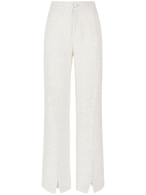 sequin-embellished tweed trousers by GCDS
