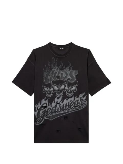 skull-print T-shirt by GCDS