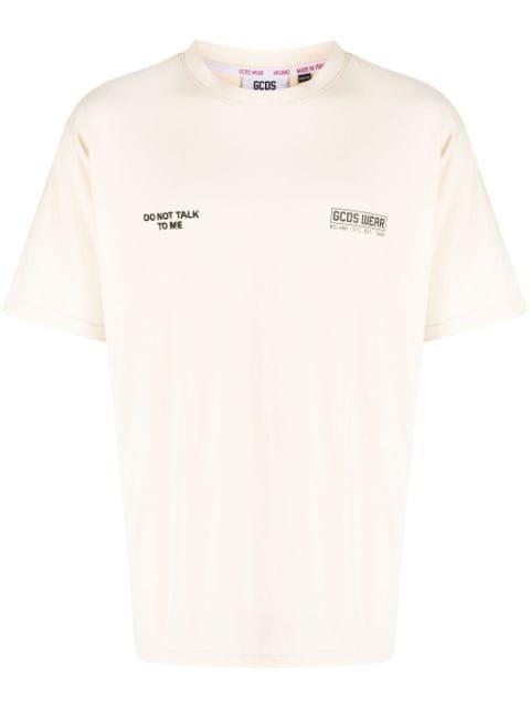slogan-print cotton T-shirt by GCDS