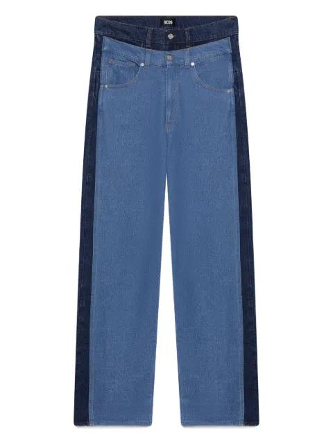 split-hem panelled denim by GCDS