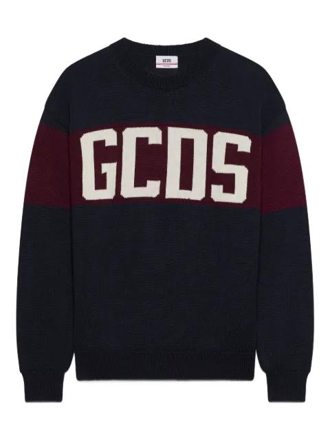 striped logo-detail sweater by GCDS