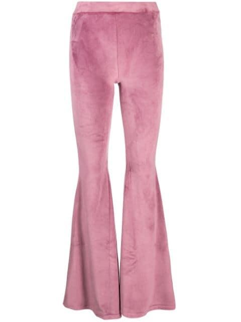 velvet flared trousers by GCDS