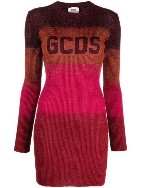 wide-stripe-pattern mini dress by GCDS