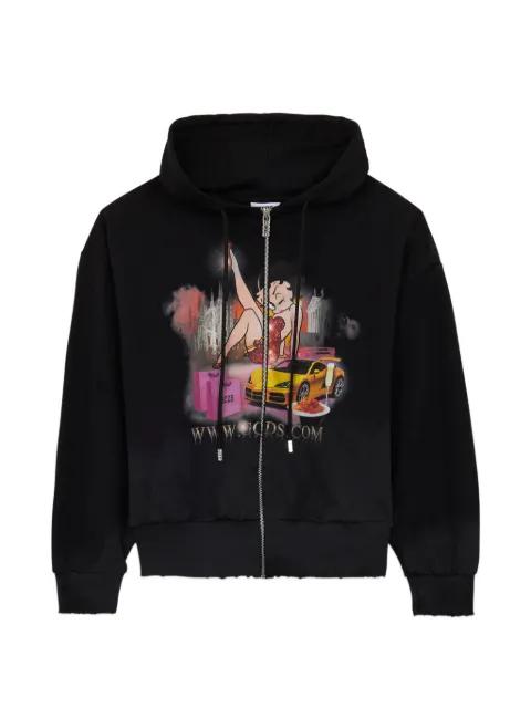 x Betty Boop zip-up cotton hoodie by GCDS