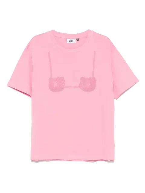 x Hello Kitty printed-bra T-shirt by GCDS