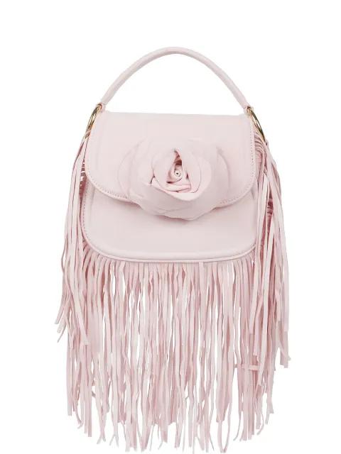 Alice fringe-trim floral-appliqué tote bag by GEDEBE
