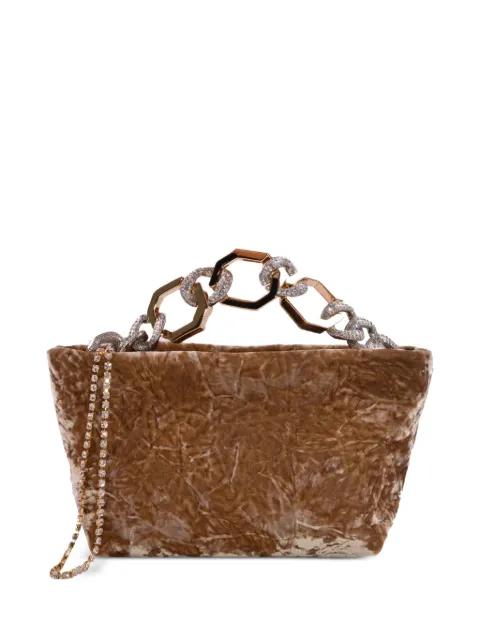 crystal-embellished chain-handle tote bag by GEDEBE