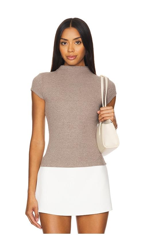 Geel Gem Cap Sleeve Top in Taupe by GEEL