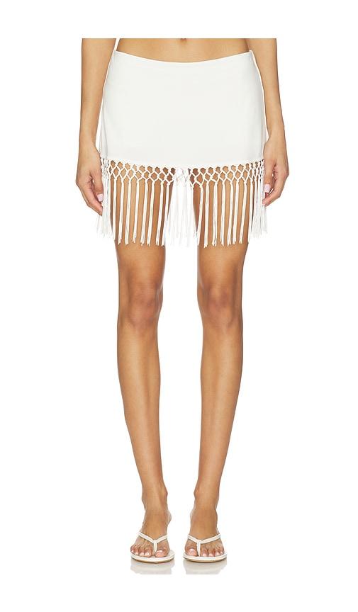 Geel x REVOLVE Aria Tassel Skirt in White by GEEL