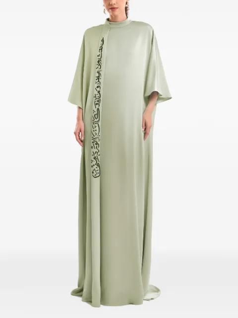 Calligraphy stand-collar maxi dress by GEMY MAALOUF