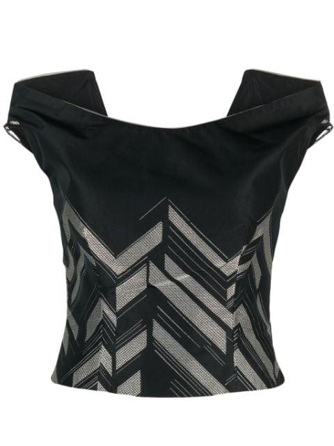 V-back chevron-pattern top by GEMY MAALOUF