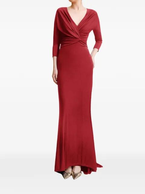 V-neck draped maxi dress by GEMY MAALOUF