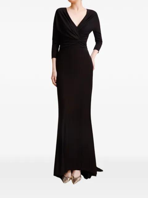 V-neck draped maxi dress by GEMY MAALOUF