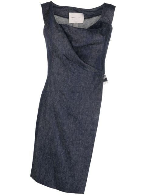 asymmetric gathered sleeveless top by GEMY MAALOUF