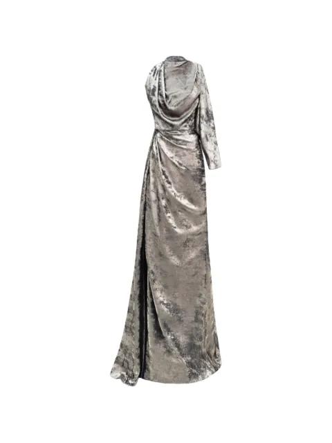 asymmetrical-neck maxi dress by GEMY MAALOUF
