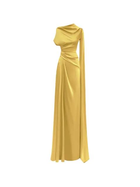 asymmetrical-neckline draped dress by GEMY MAALOUF