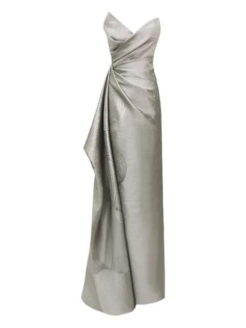 asymmetrical neckline maxi dress by GEMY MAALOUF