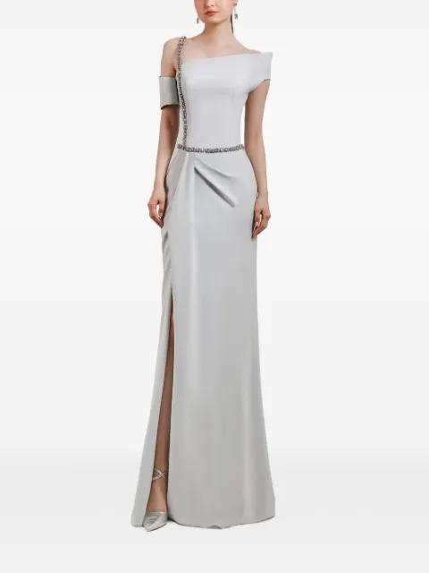 asymmetrical neckline maxi dress by GEMY MAALOUF