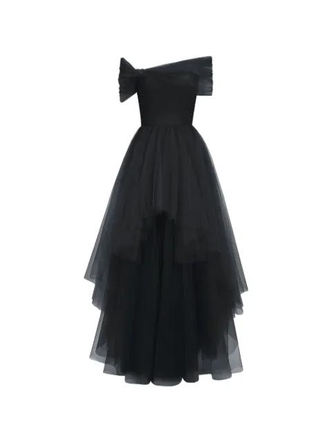 asymmetrical tulle maxi dress by GEMY MAALOUF