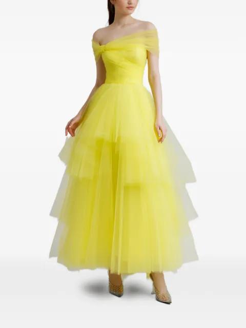 asymmetrical tulle maxi dress by GEMY MAALOUF