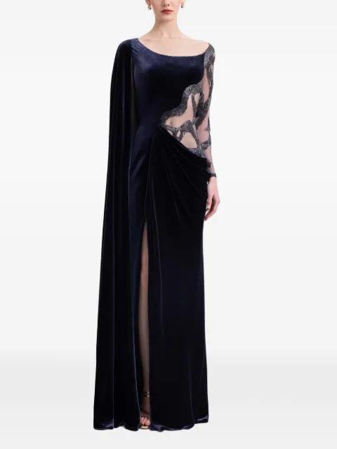 bead-embellished velvet dress by GEMY MAALOUF