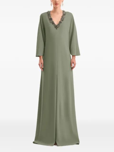 beaded V-neck maxi dress by GEMY MAALOUF