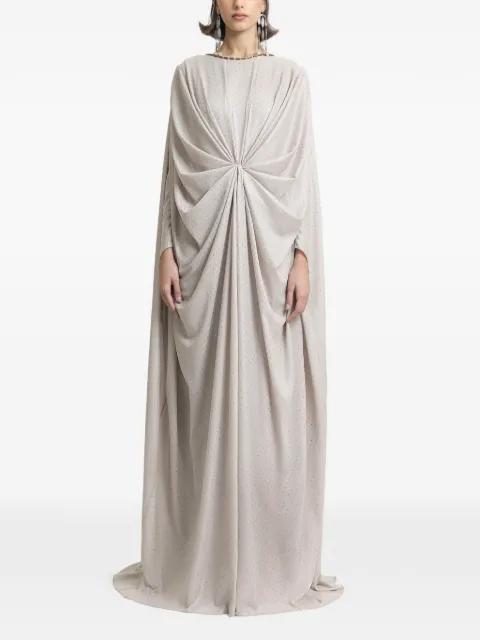 beaded-neckline maxi kaftan by GEMY MAALOUF