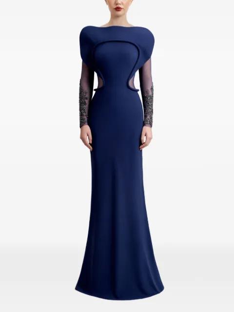 beaded-sleeve dress by GEMY MAALOUF