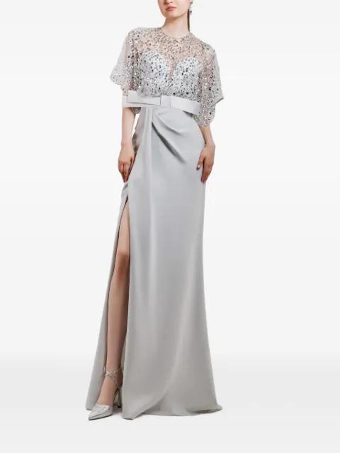 beaded split maxi dress by GEMY MAALOUF
