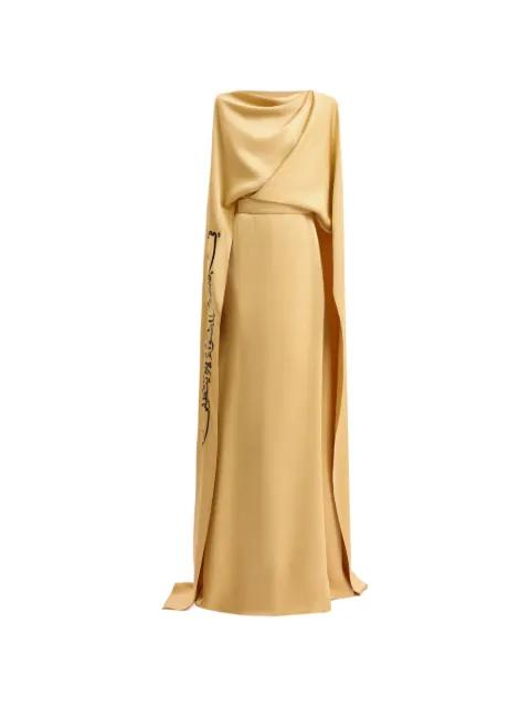 calligraphy-embroidered layered kaftan by GEMY MAALOUF