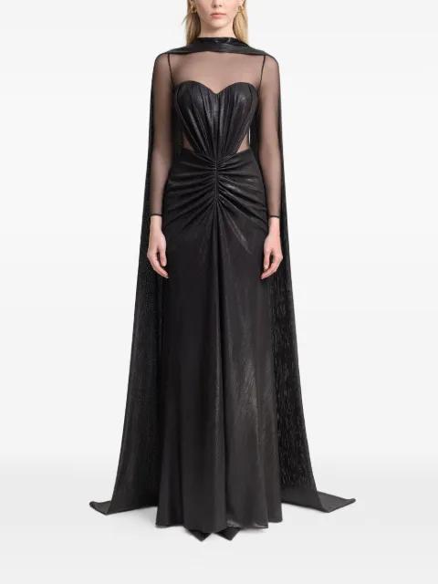 cape-overlay maxi dress by GEMY MAALOUF