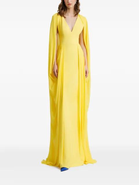 cape-sleeve V-neck maxi dress by GEMY MAALOUF