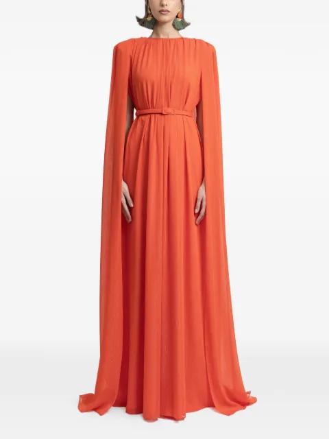 cape-sleeve maxi dress by GEMY MAALOUF