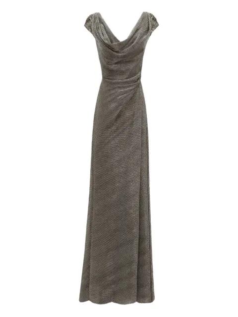 draped cowl-neckline maxi dress by GEMY MAALOUF