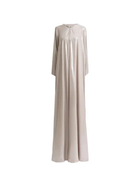 draped dropped-down back maxi dress by GEMY MAALOUF