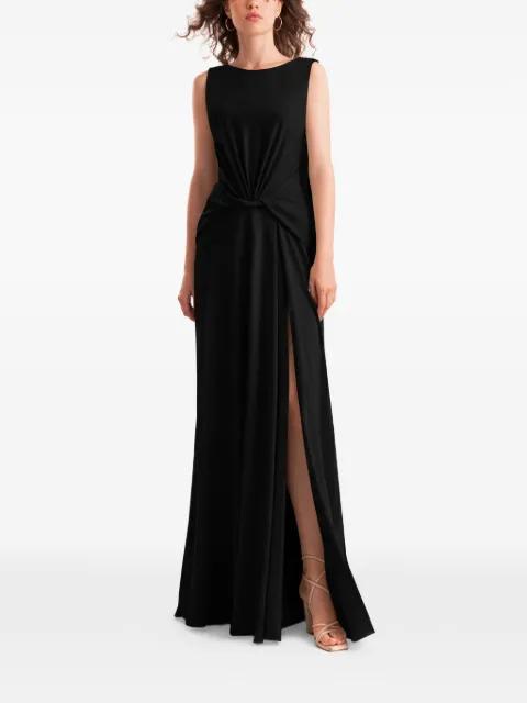 draped knot waist maxi dress by GEMY MAALOUF