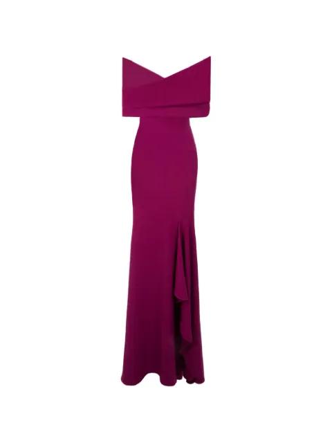 draped off-the-shoulder maxi dress by GEMY MAALOUF