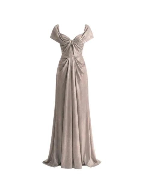 draped sweetheart-neck dress by GEMY MAALOUF