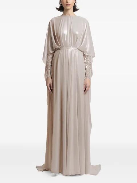 embellished-sleeve maxi dress by GEMY MAALOUF
