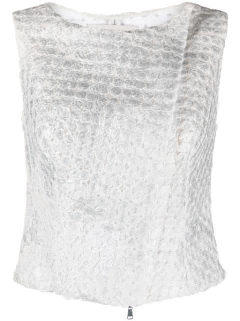 embossed-finish sleeveless blouse by GEMY MAALOUF