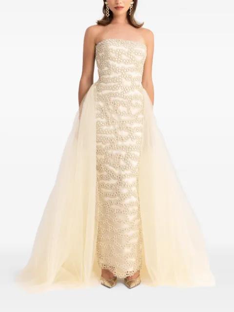 embroidered maxi dress by GEMY MAALOUF
