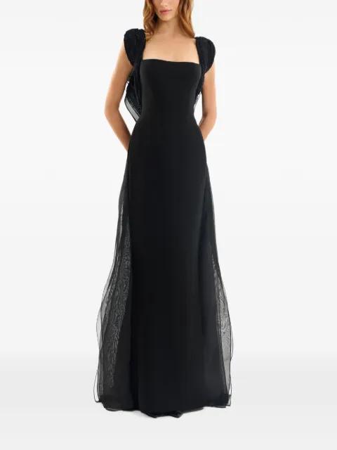 embroidered square-neck maxi dress by GEMY MAALOUF