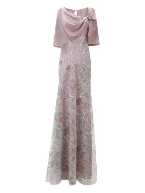 embroidery sleeve maxi dress by GEMY MAALOUF