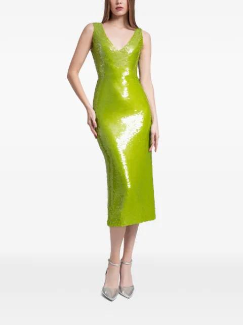 fitted sequins midi dress by GEMY MAALOUF