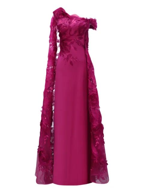 floral asymmetrical dress by GEMY MAALOUF