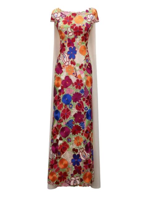 floral cape dress by GEMY MAALOUF