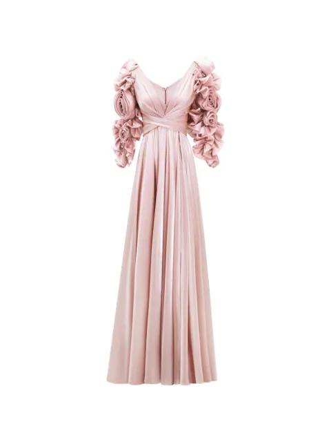 floral flared maxi dress by GEMY MAALOUF