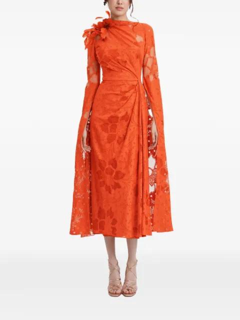 floral-lace draped dress by GEMY MAALOUF